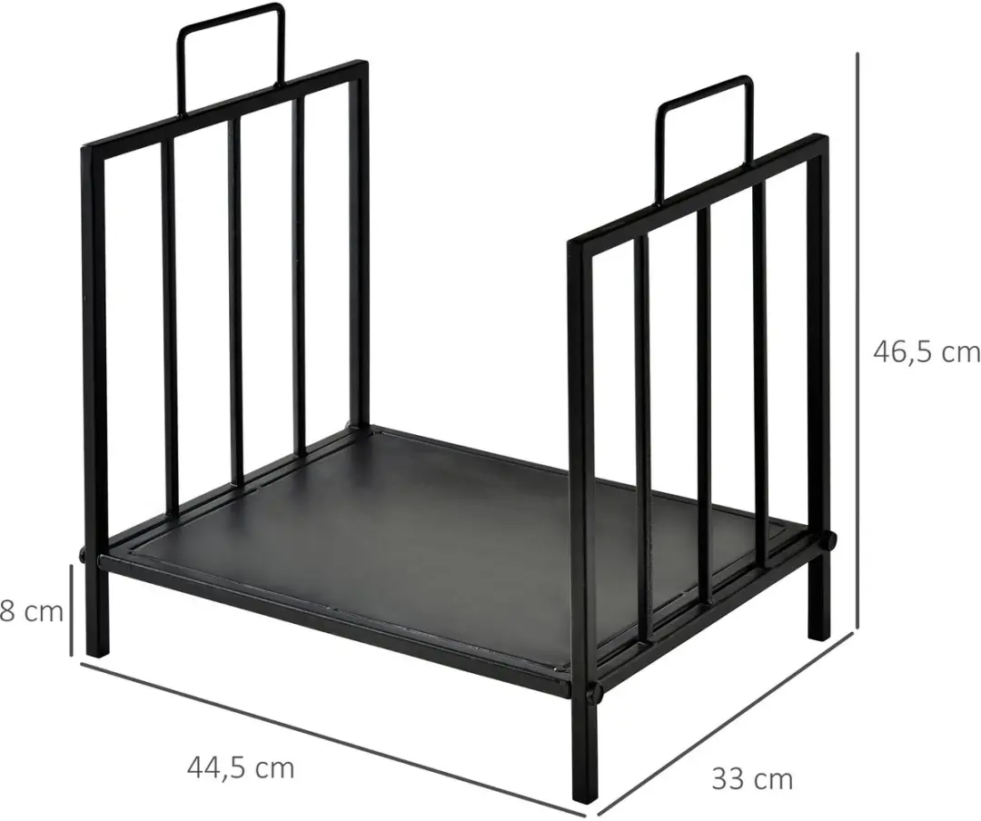 Outsunny Haardhoutrek - Metaal 44x33x46cm - Zwart