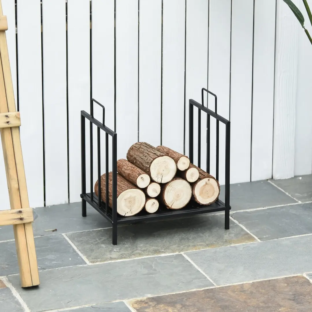 Outsunny Haardhoutrek - Metaal 44x33x46cm - Zwart - afbeelding 6 van 6