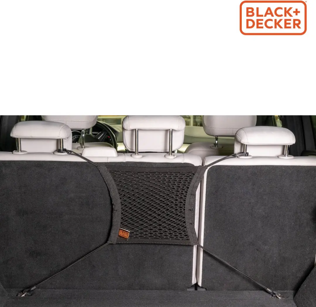 BLACK+DECKER Autostoel Organizer Opbergnet 30x28cm - Zwart - afbeelding 6 van 6