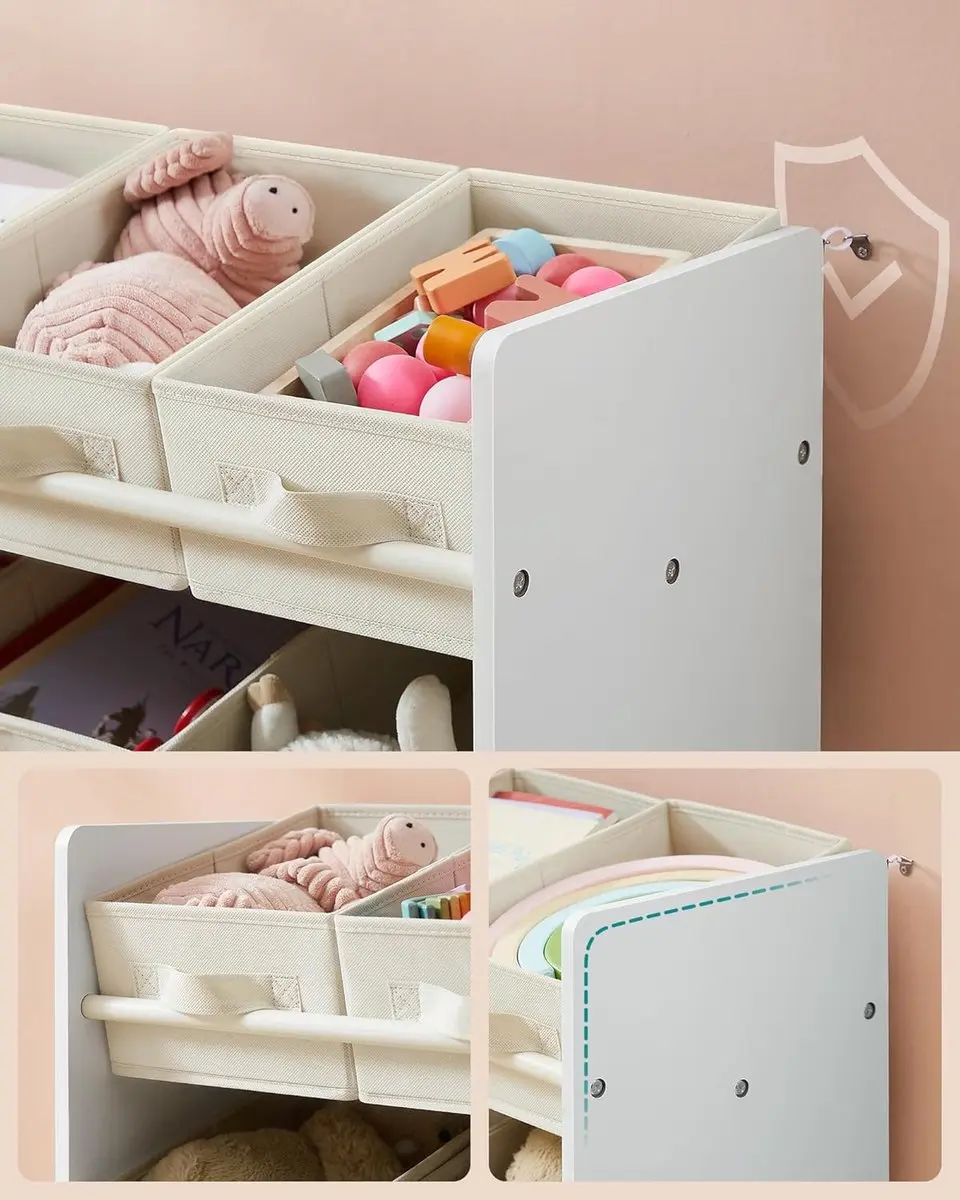 Songmics GKR033W10 Kinderplank - 9 Vakken - 29,5x62,5x60cm - Wolkenwit