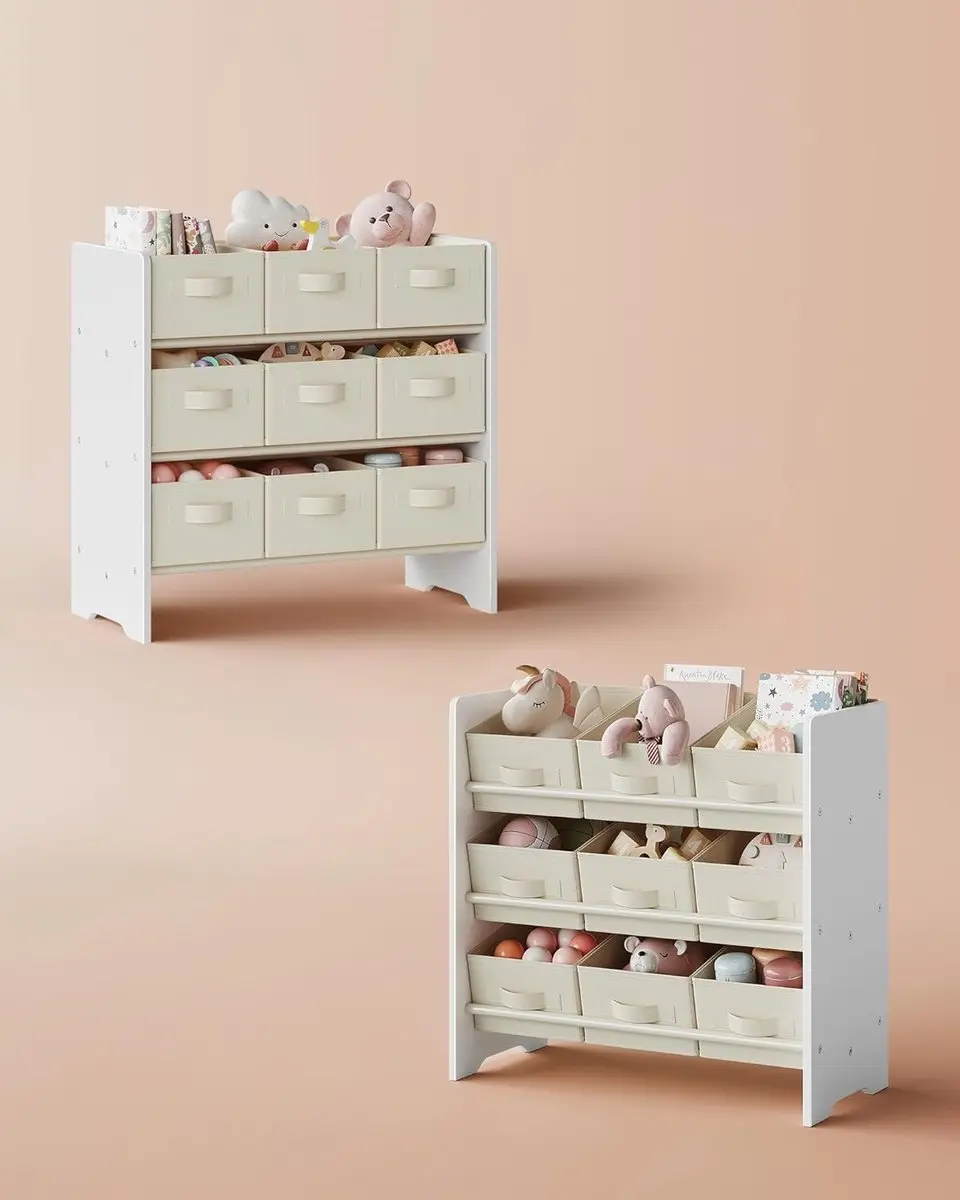 Songmics GKR033W10 Kinderplank - 9 Vakken - 29,5x62,5x60cm - Wolkenwit