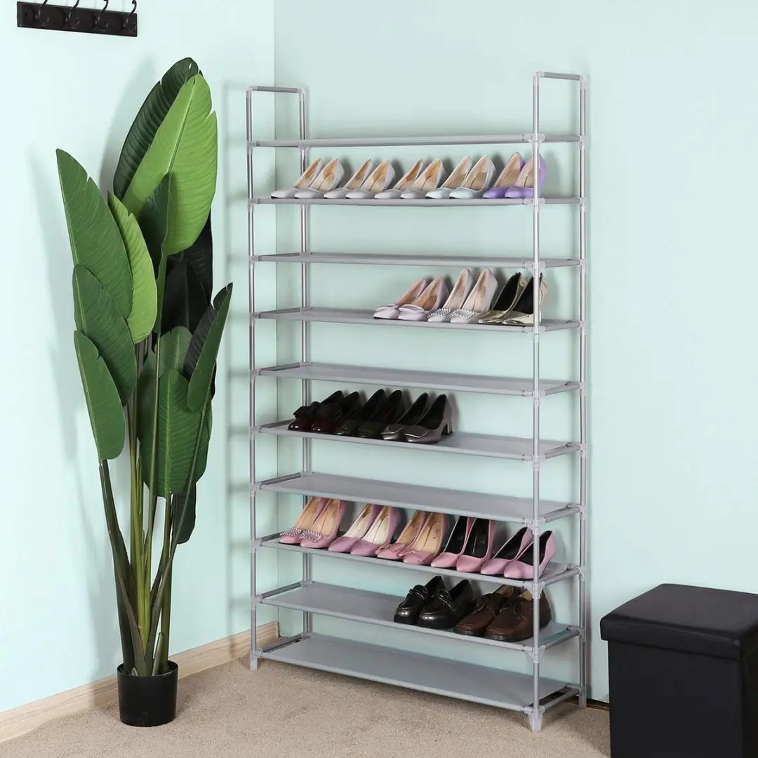 Songmics Schoenenrek LSR10G - 10 Niveaus - 50 Paar - 100x29x175cm Grijs