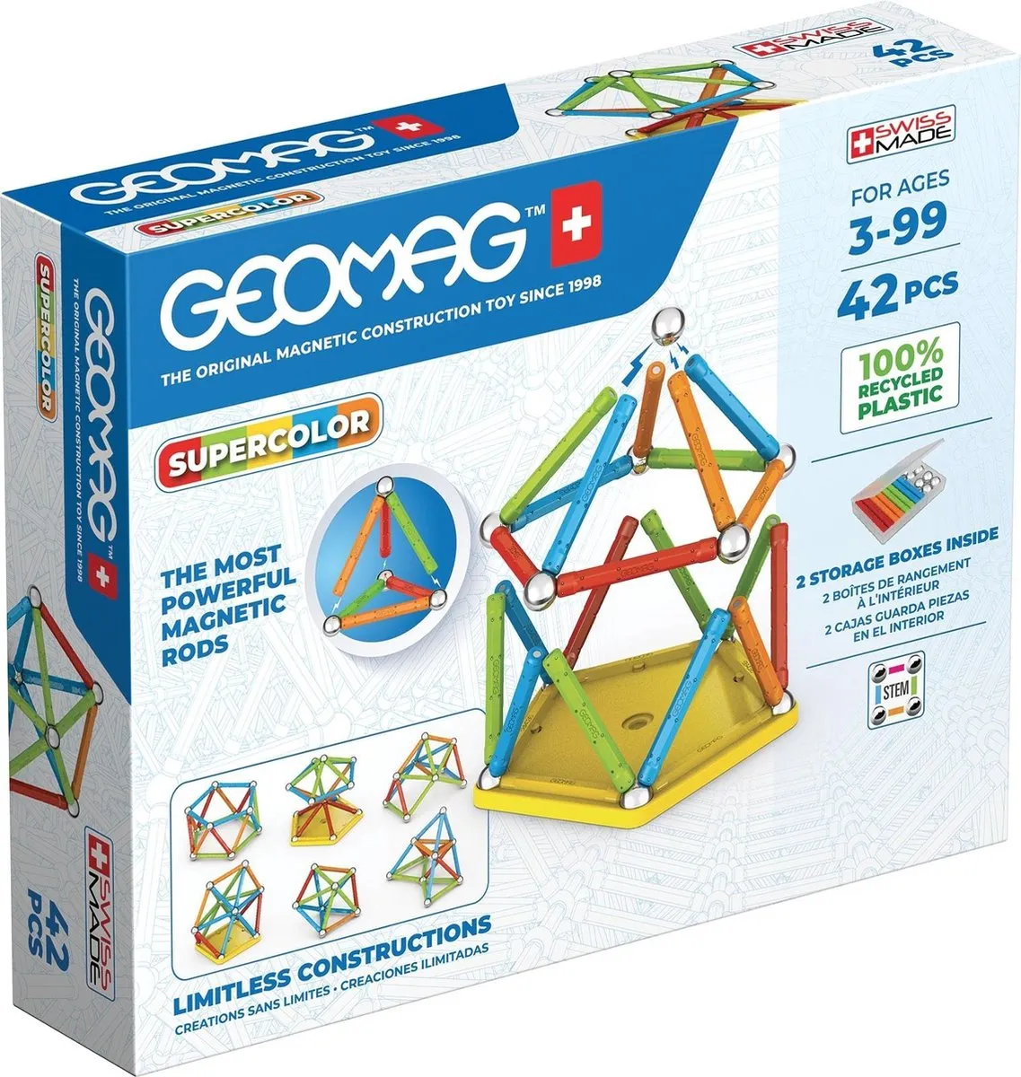 Geomag MagiCube Magnetische Blokken 42-delig - Multi - afbeelding 2 van 6