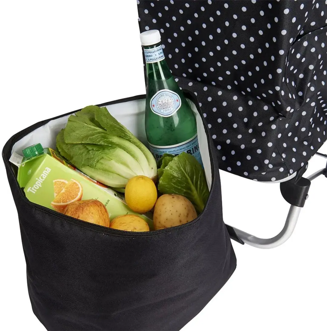 KitchenCraft Boodschappentas op wielen - 15kg - 45x33x100cm - Zwart - afbeelding 6 van 6