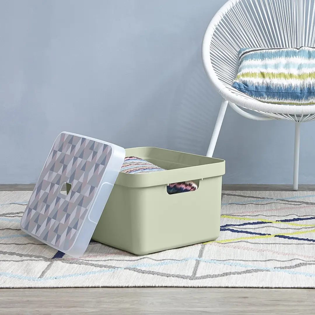 Sunware Sigma Home Opbergbox 32L - Set van 2 - Lichtgroen/Transparant