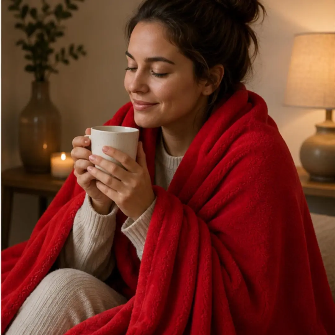 Bellatio Design Winterset Warmwaterkruik met Hoes - 2 Stuks - Rood