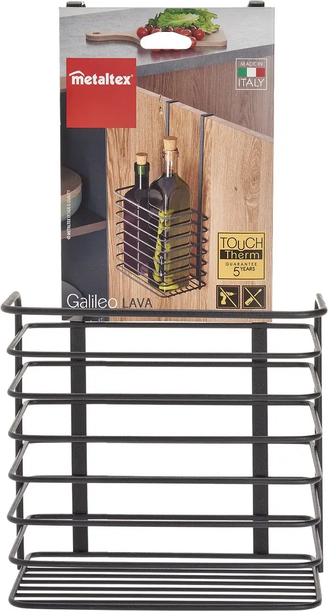 Metaltex Hangmand Galileo Keukenorganizer - Mat Zwart - 20x15x36cm