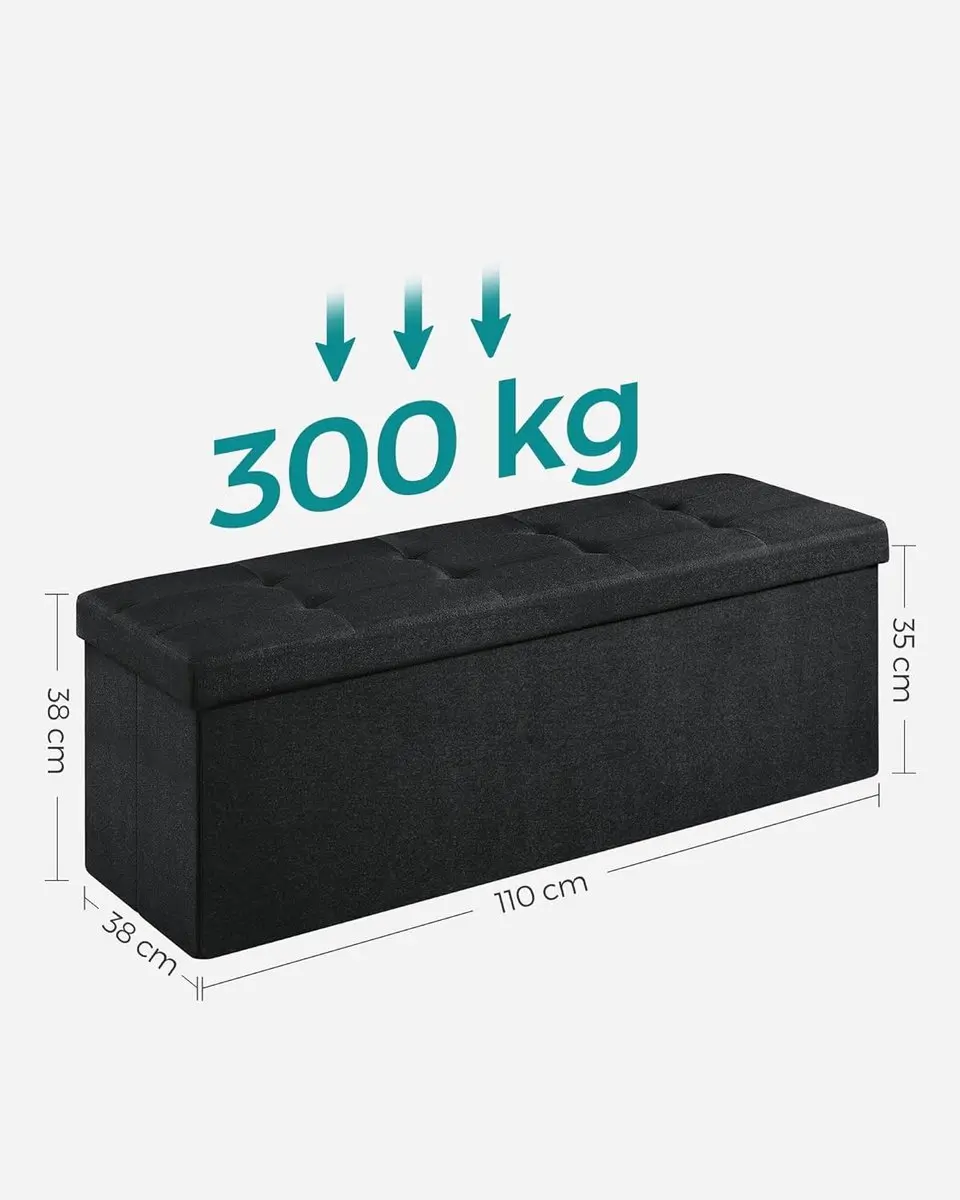 Songmics Opvouwbare Opbergbox Zwart - 131L