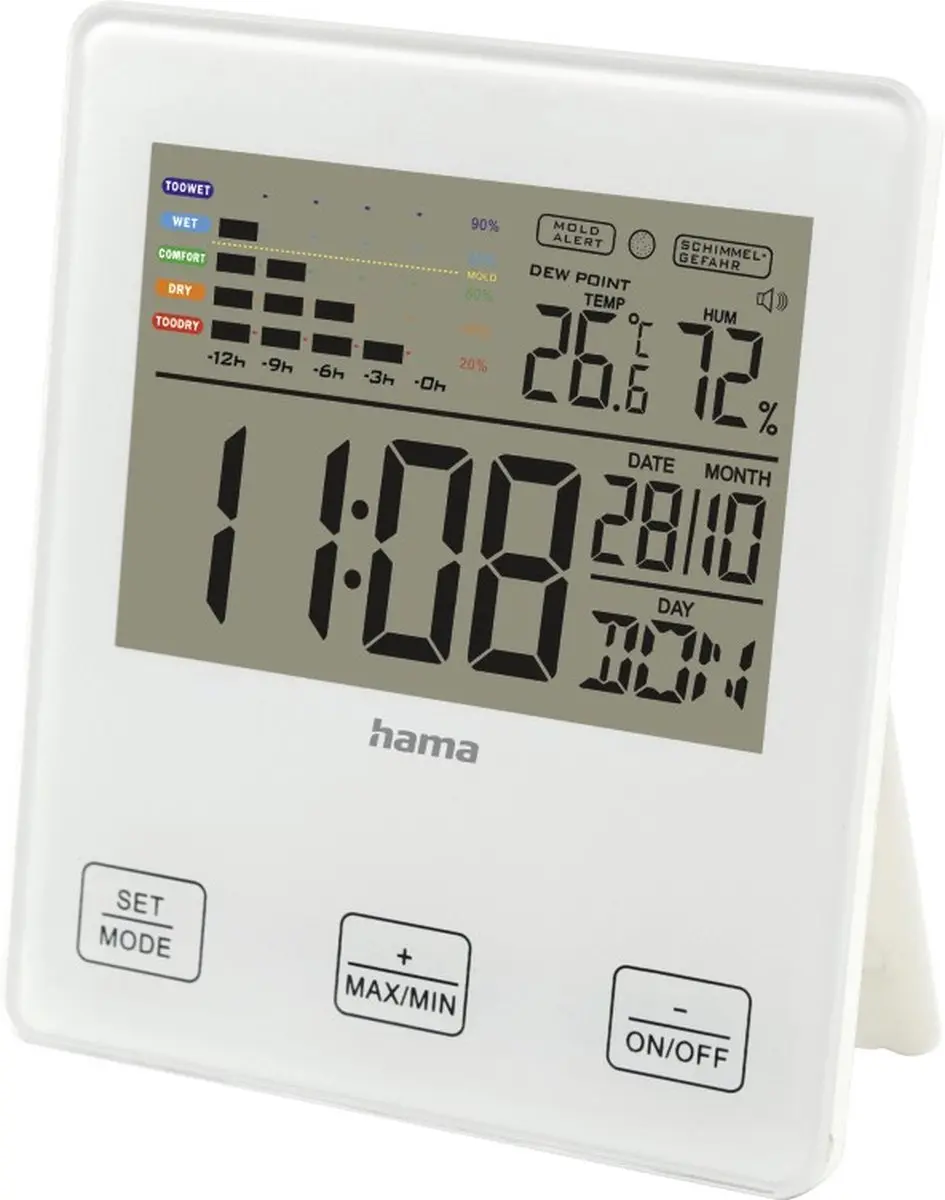 Hama TH-10 Thermo-/Hygrometer - Schimmelalarm - Kleurenmix - afbeelding 6 van 6