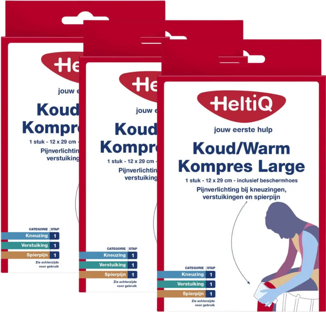Hot/Cold Packs 12x29cm Set 3 Stuks, Inclusief Beschermhoes