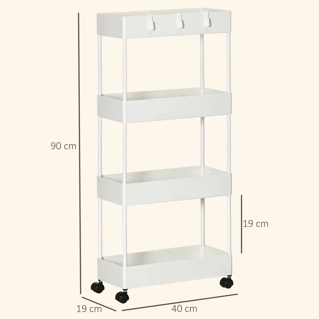 Homcom Keukentrolley 850-166 - Wit