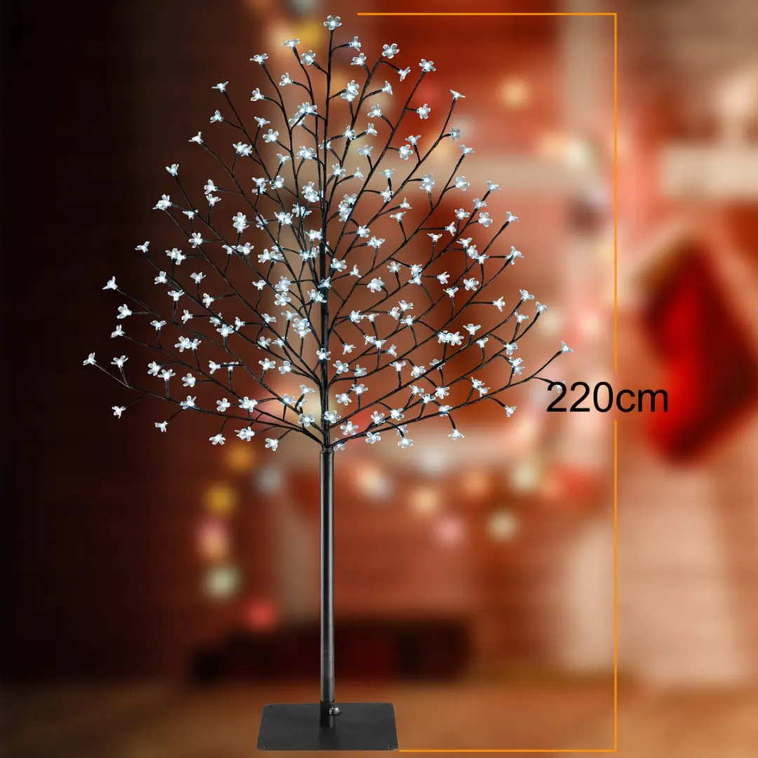 Monzana Kerstverlichting Kersenbloesemboom 220cm - 2x IP44 Koel Wit