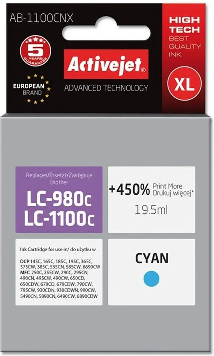 Brother Activejet AB-1100CNX Cyaan Inktcartridge XL