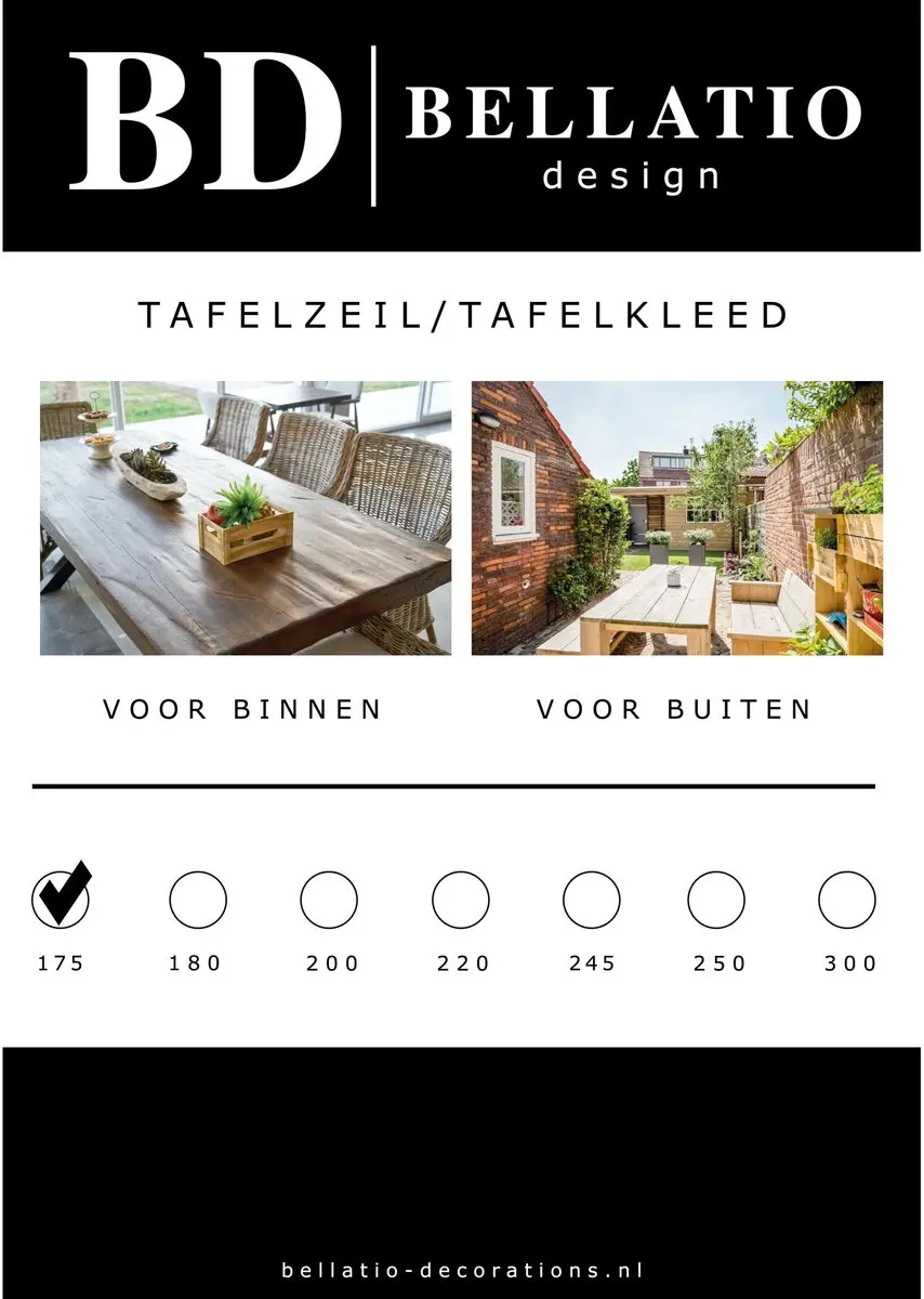 Bellatio Design Buiten Tafelzeil Natuurlijk Houten Blokken 140x175cm