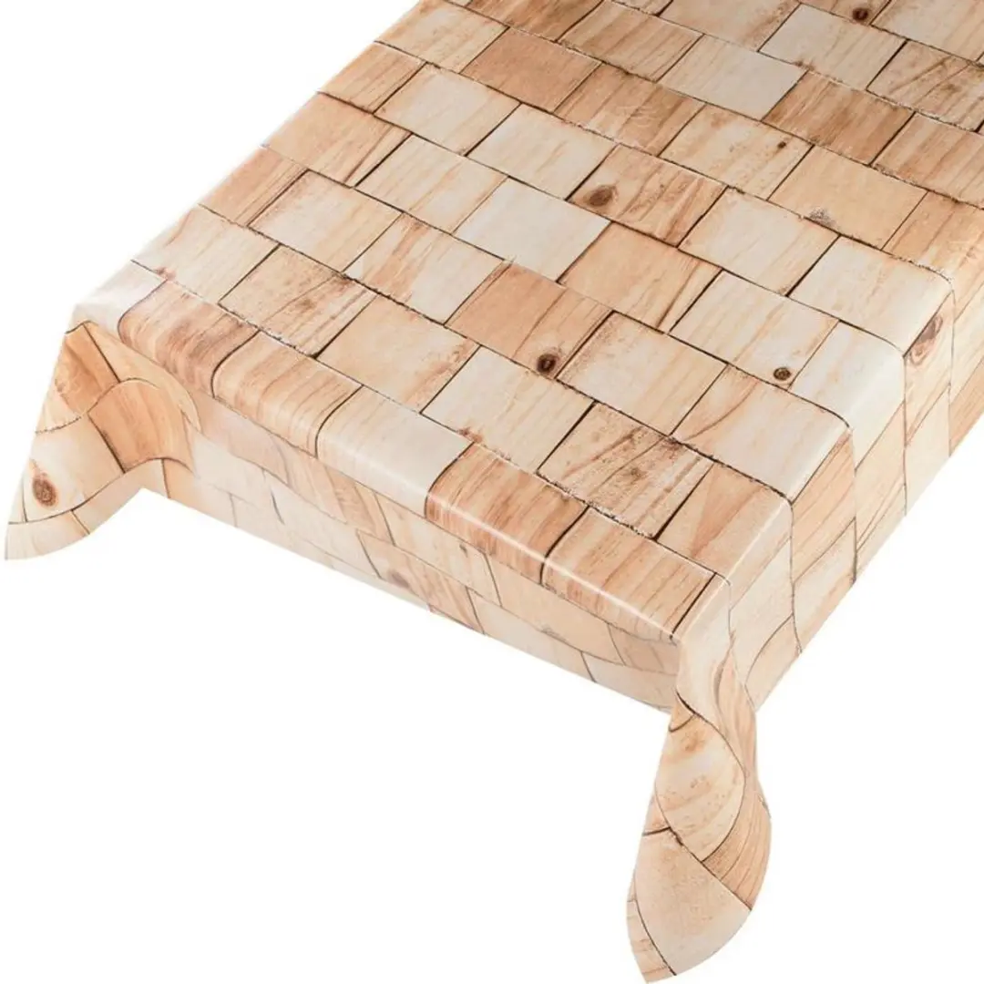 Bellatio Design Buiten Tafelzeil Natuurlijk Houten Blokken 140x175cm