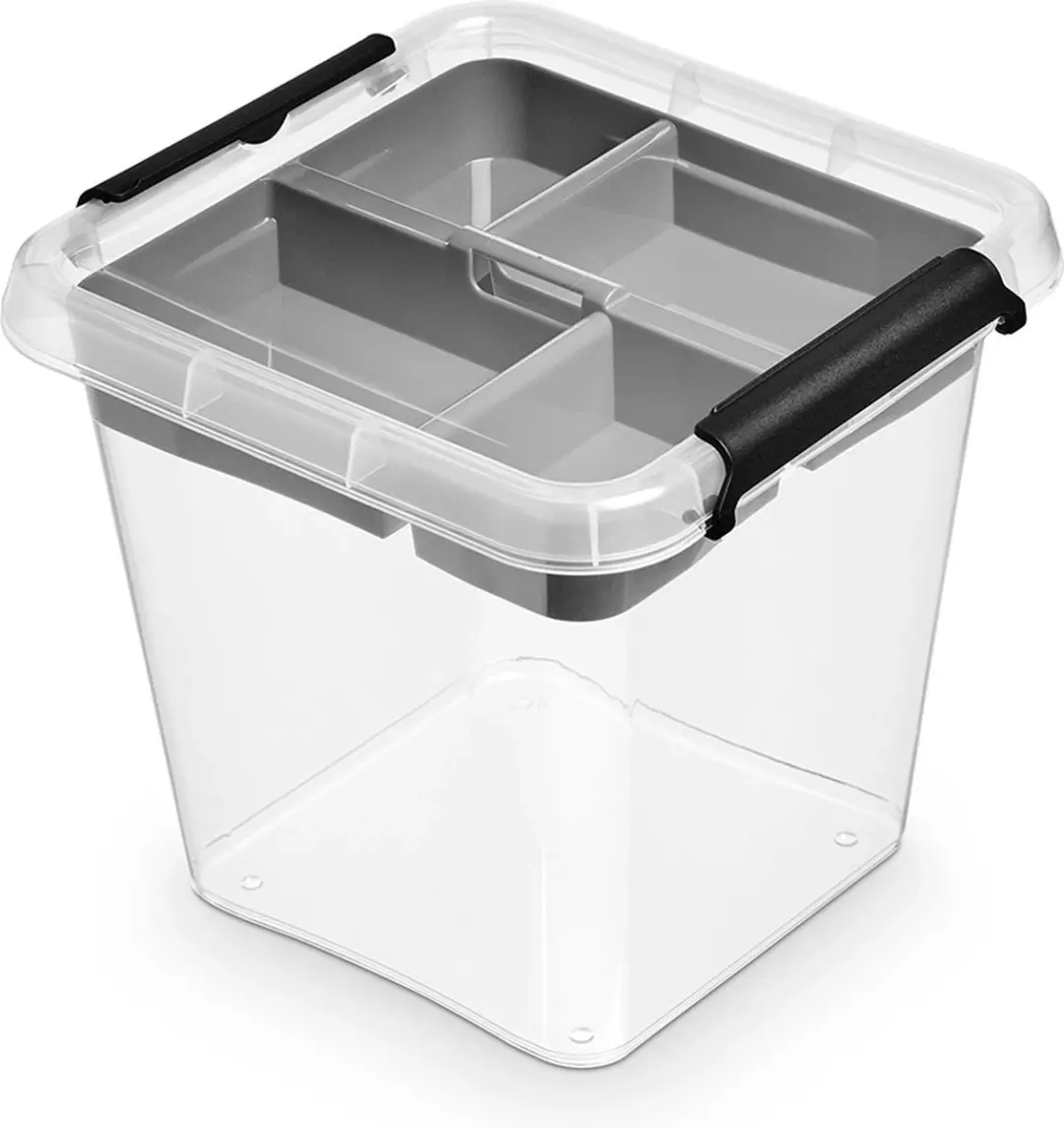 Opbergbox 4L Transparant/Grijs - 5 Vakken