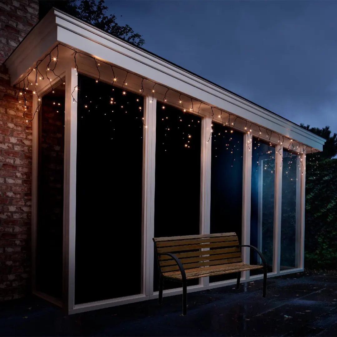 Lumineo IJspegelverlichting 7,5m - 175 LED - Goud - Knipperfunctie