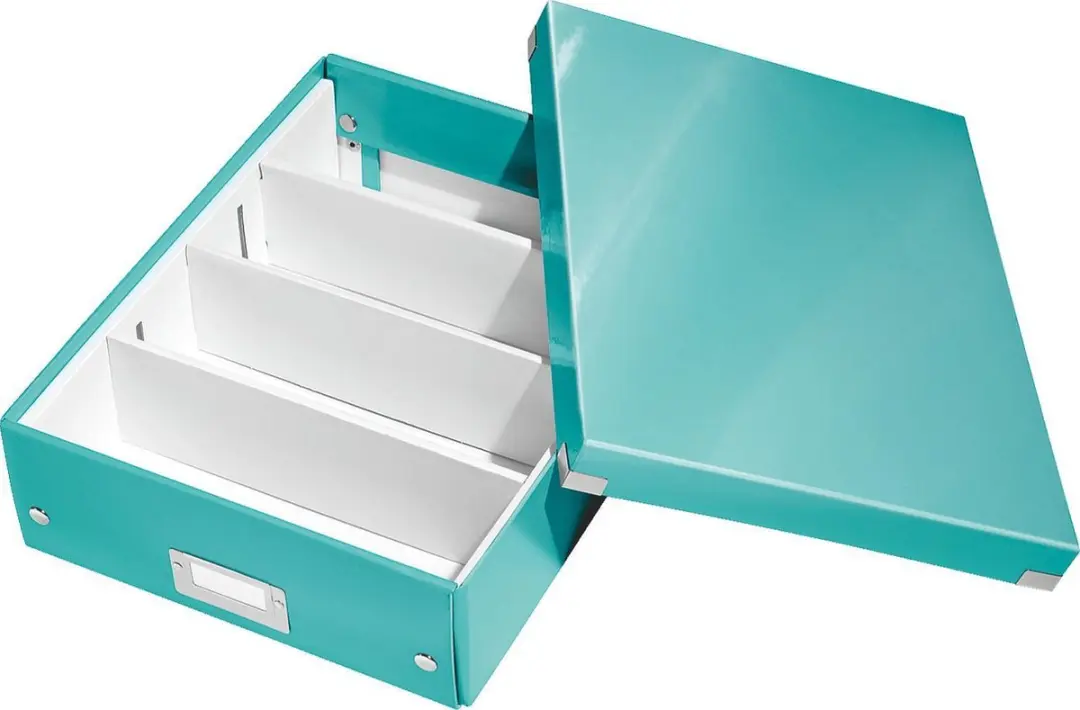 Leitz Wow Click & Store Opbergdoos 15L - 3 Vakken - IJsblauw