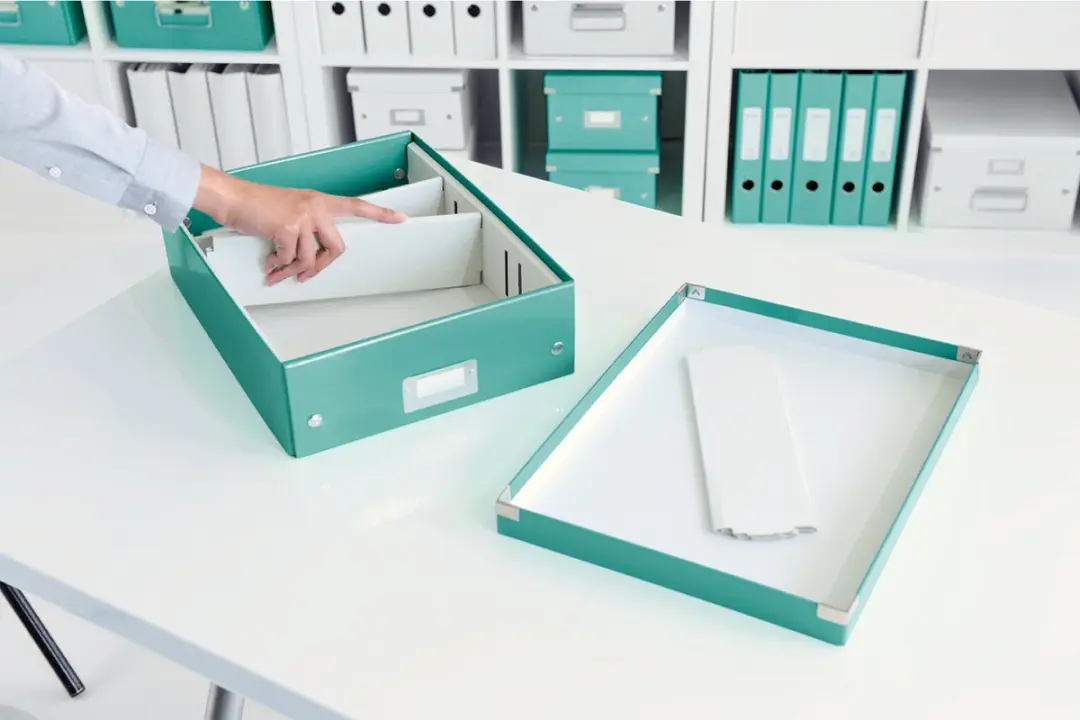 Leitz Wow Click & Store Opbergdoos 15L - 3 Vakken - IJsblauw