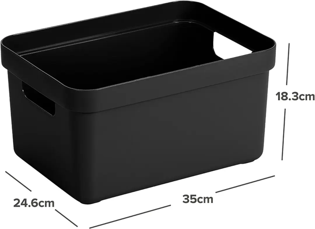 Sunware Sigma Home Opbergbox 13L - 35x24.6x18.3cm - Zwart