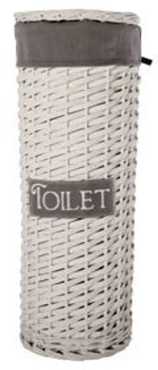 Cosy&Trendy Opbergmand Toilet Riet - 17x16x47cm - Grijs