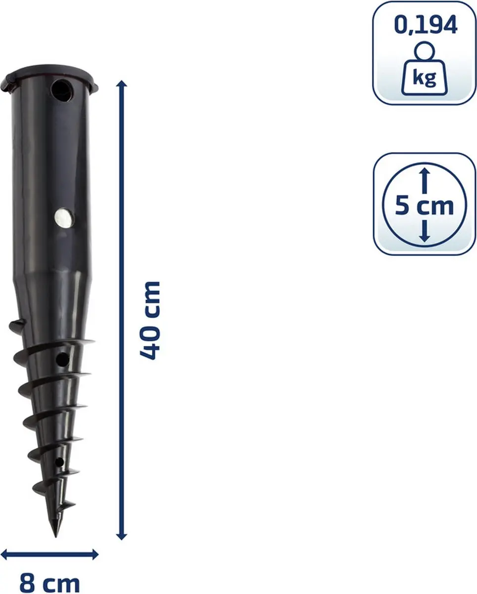 Leifheit 85606 Droogmolen Grondanker 50mm - Zwart