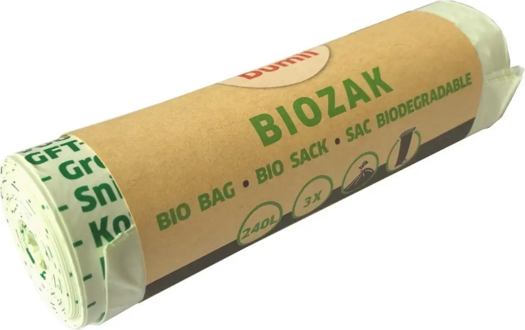 Dumil Biozak 240L Groene Composteerbare Afvalzakken - 20 Rollen