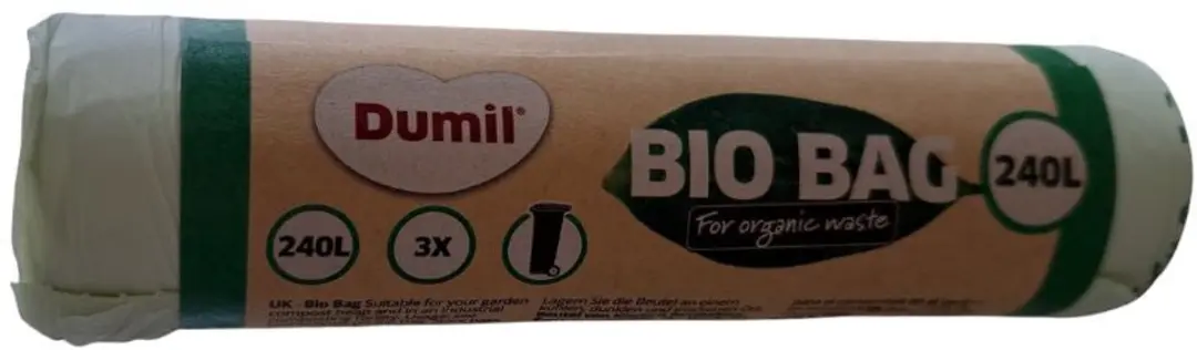 Dumil Biozak 240L Groene Composteerbare Afvalzakken - 20 Rollen