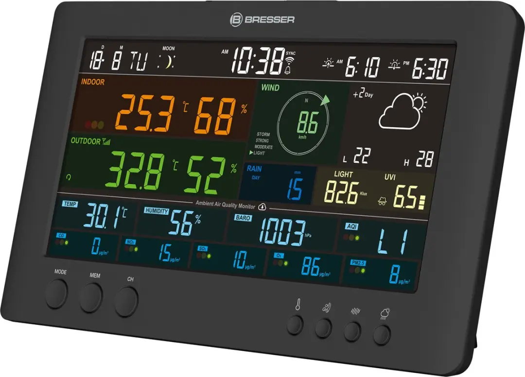 Bresser Weerstation 7-in-1 Sensor - Met App - UV/O.a. UV