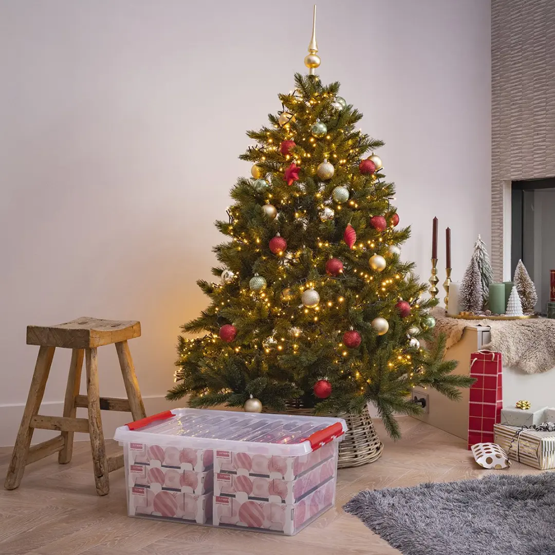 Sunware Q-line Kerstballen Opbergbox 45L - 60x40x26cm - Rood