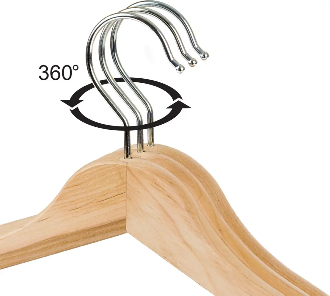 Wicotex Houten Kledinghanger Set 10 Stuks - Naturel
