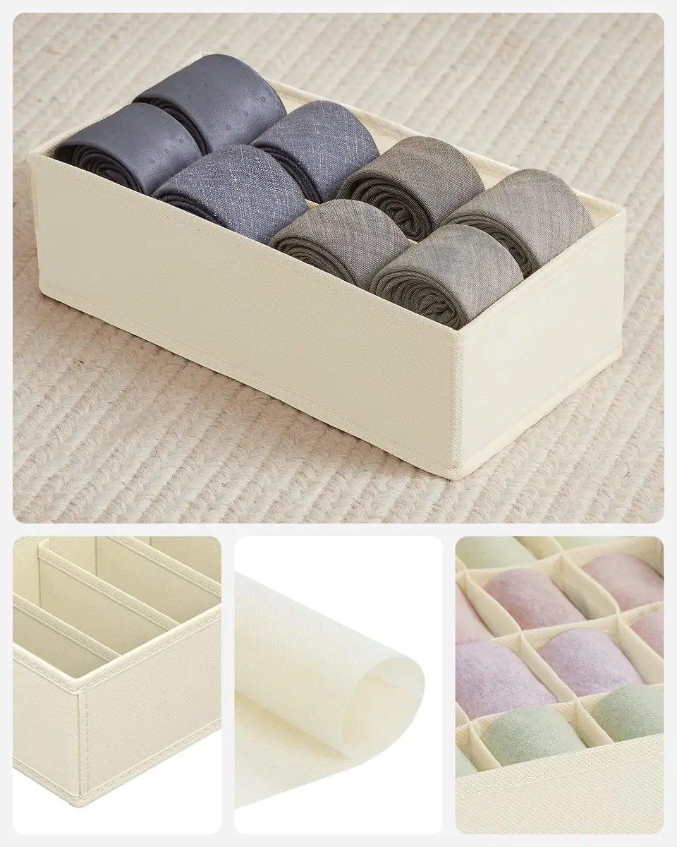Ondergoed opberger set van 4 beige