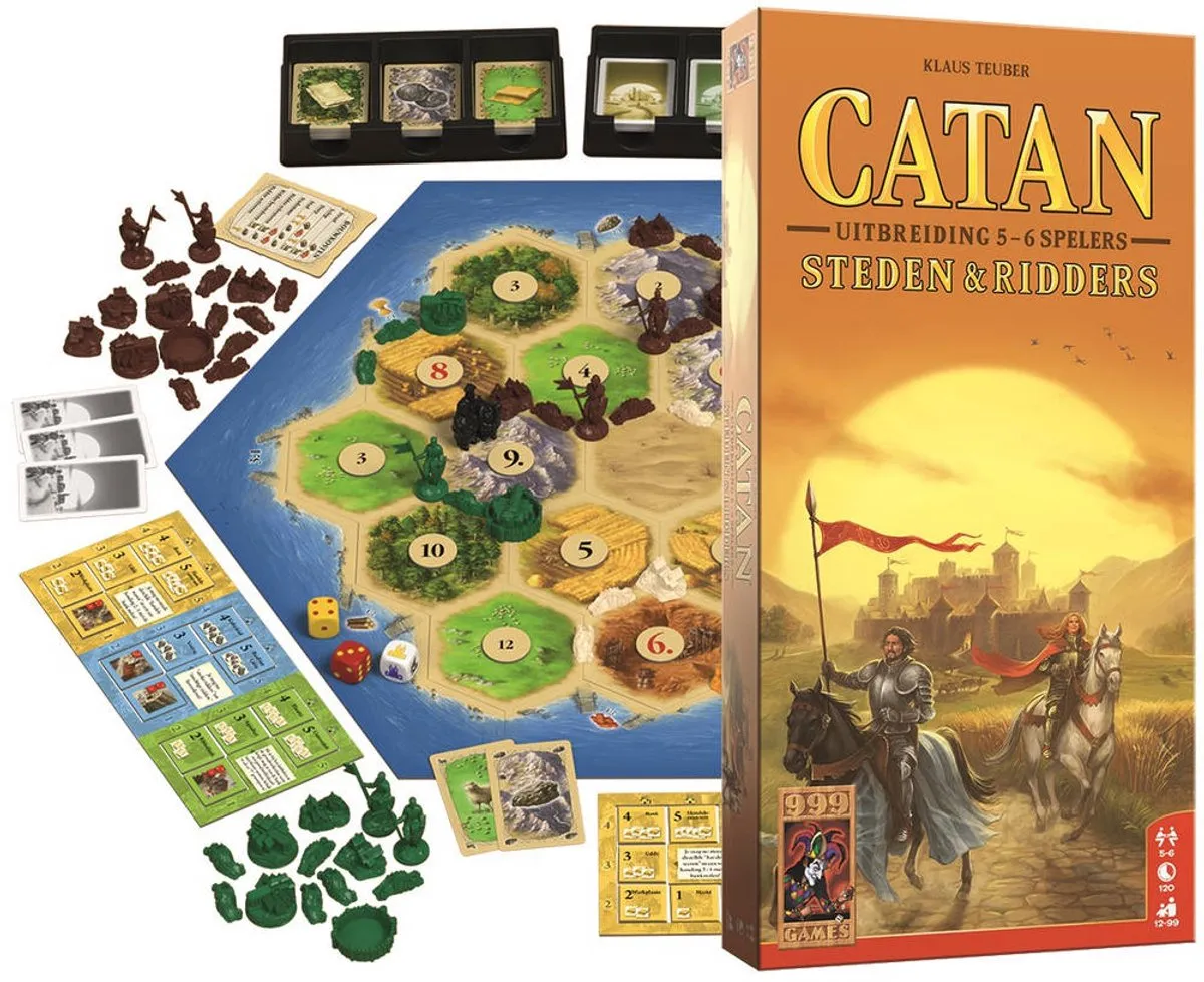 999 Games Catan Uitbreiding Steden & Ridders - 5/6 Spelers