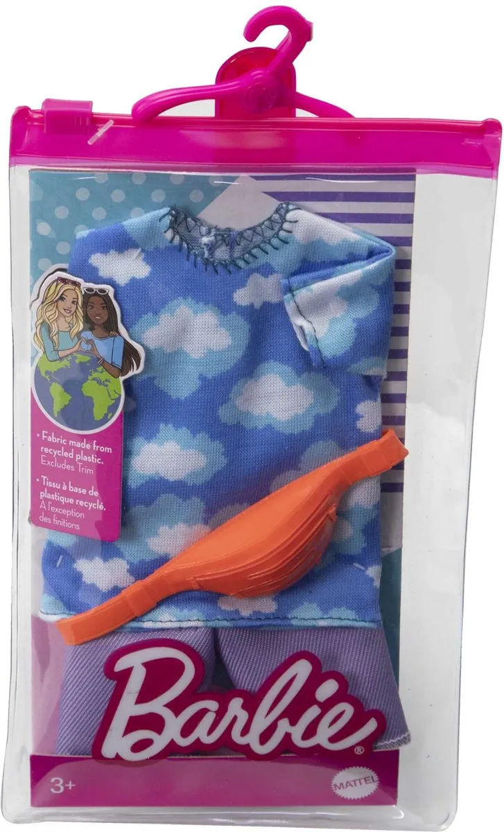 Mattel Barbie Ken Kledingset Wolken T-Shirt Paarse Broek - Multicolor
