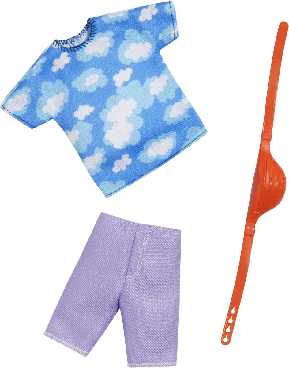 Mattel Barbie Ken Kledingset Wolken T-Shirt Paarse Broek
