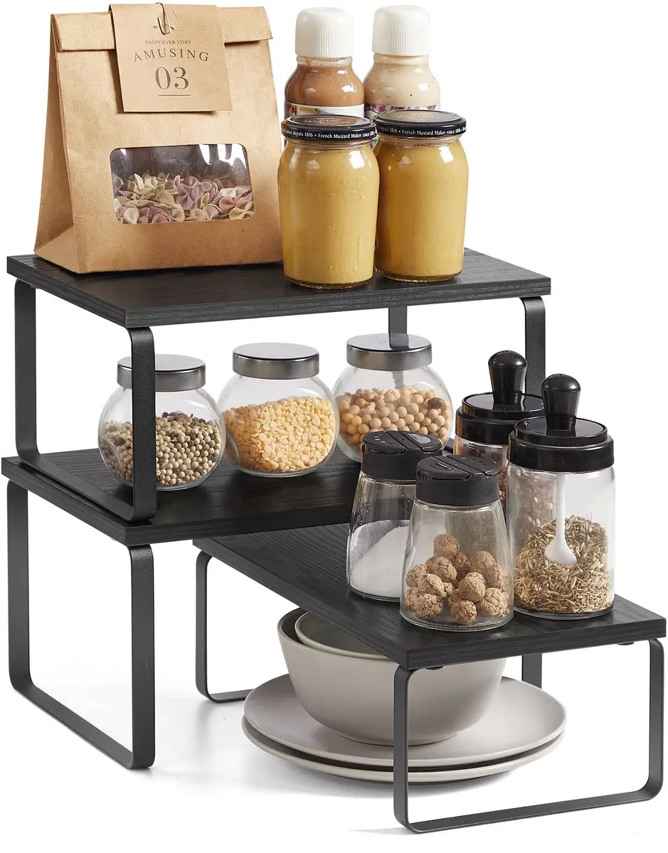 Songmics Kruidenrek Set 3 Stuks Antracietgrijs