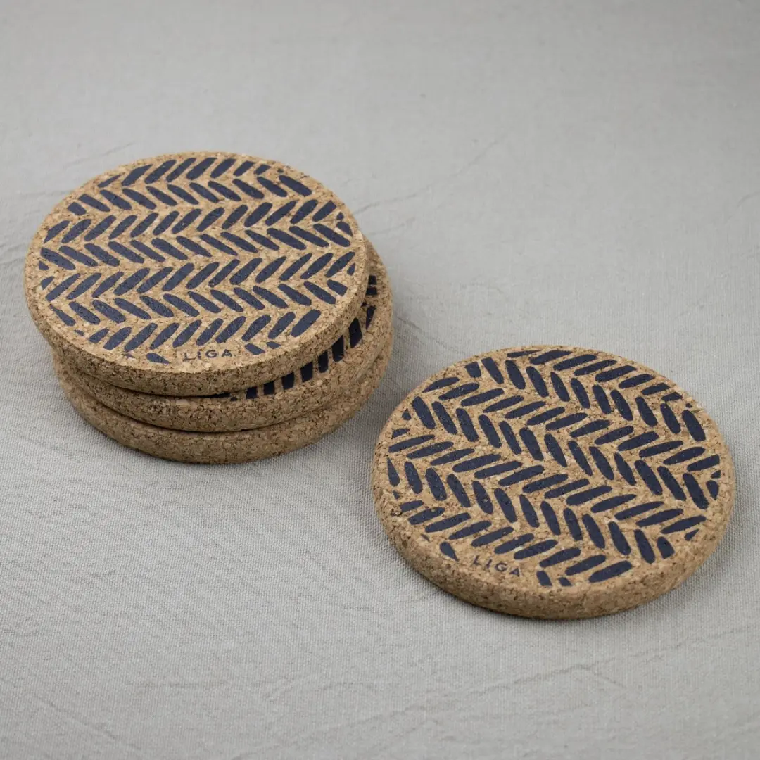 Liga Onderzetter Set - 4 Stuks Kurk Beige