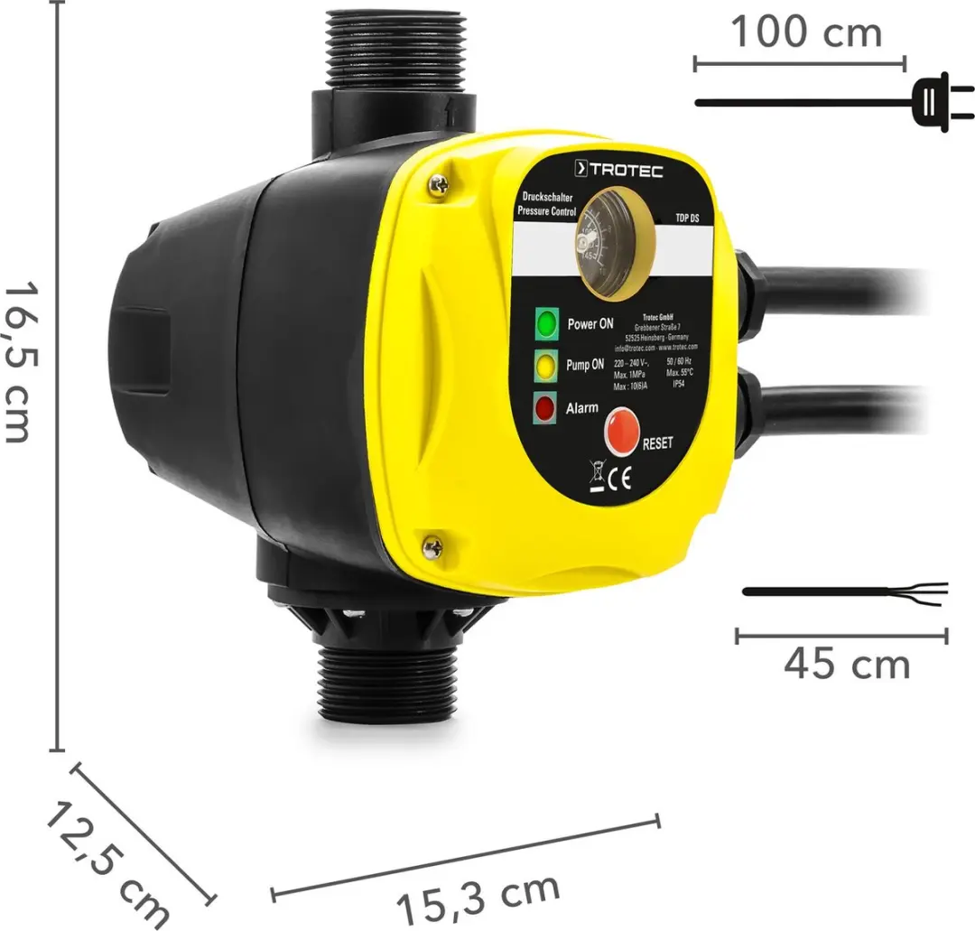 Trotec TDP DS Elektronische Drukschakelaar 1100W - 180 l/h