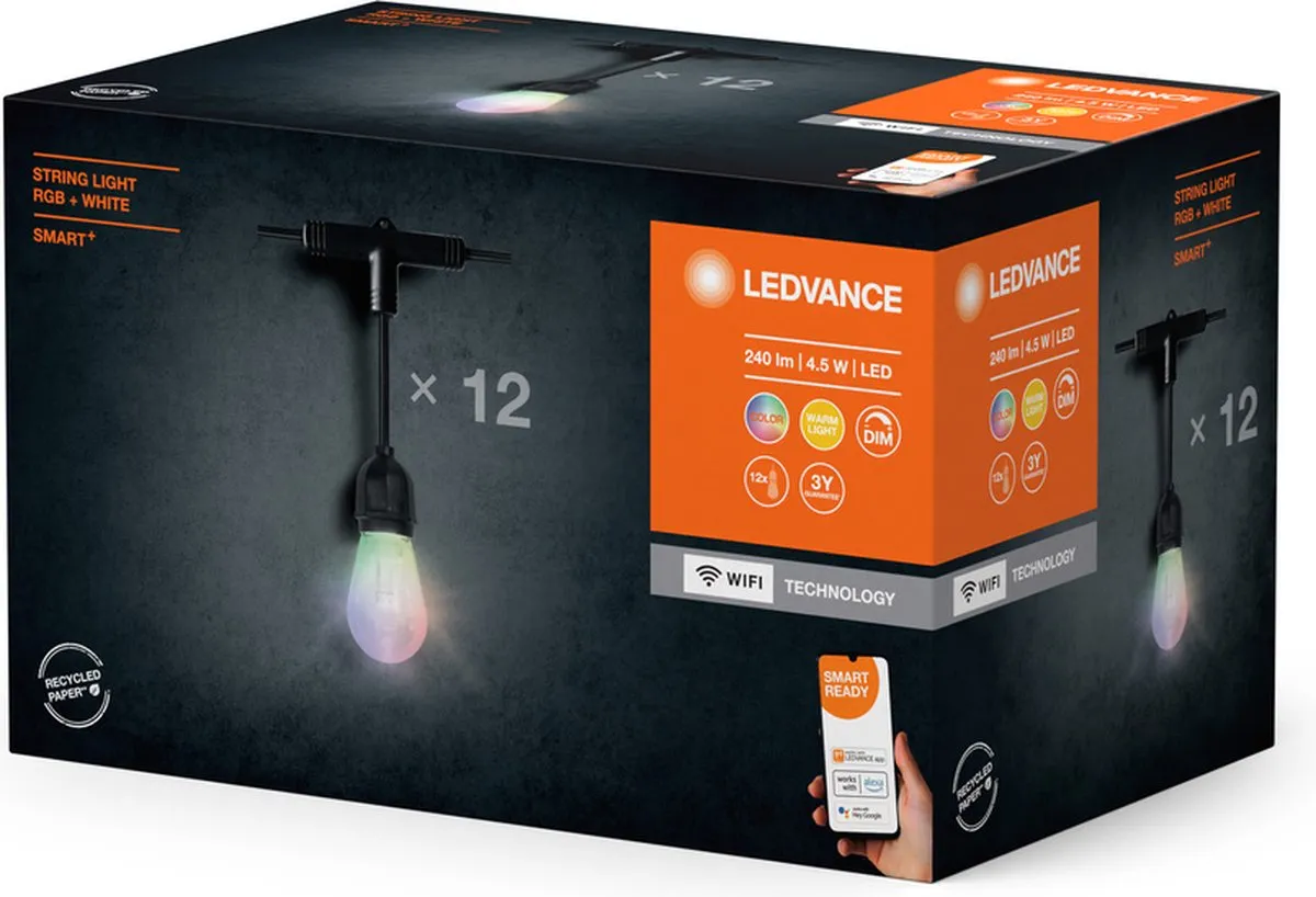 LEDVANCE SMART+ Outdoor WiFi Lichtsnoer 4,5W - 240lm - Zwart