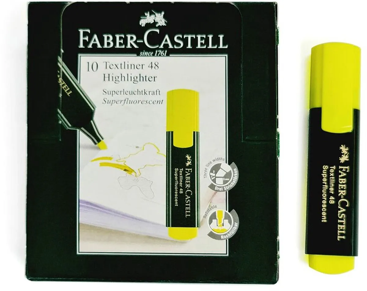 Markering Faber-Castell TEXTLINER 48 Geel (10 Stuks)