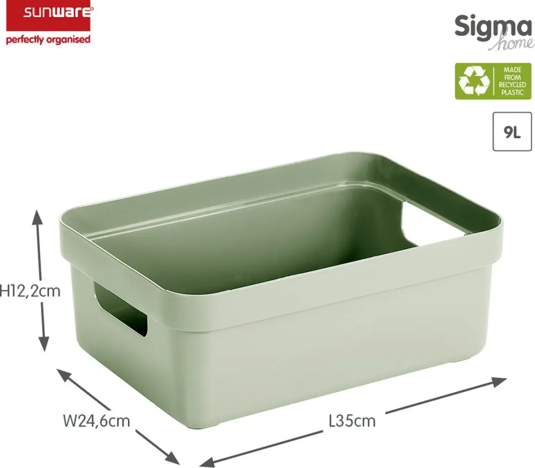 Sunware Sigma Home Opbergbox 9L - Set van 6 Groen