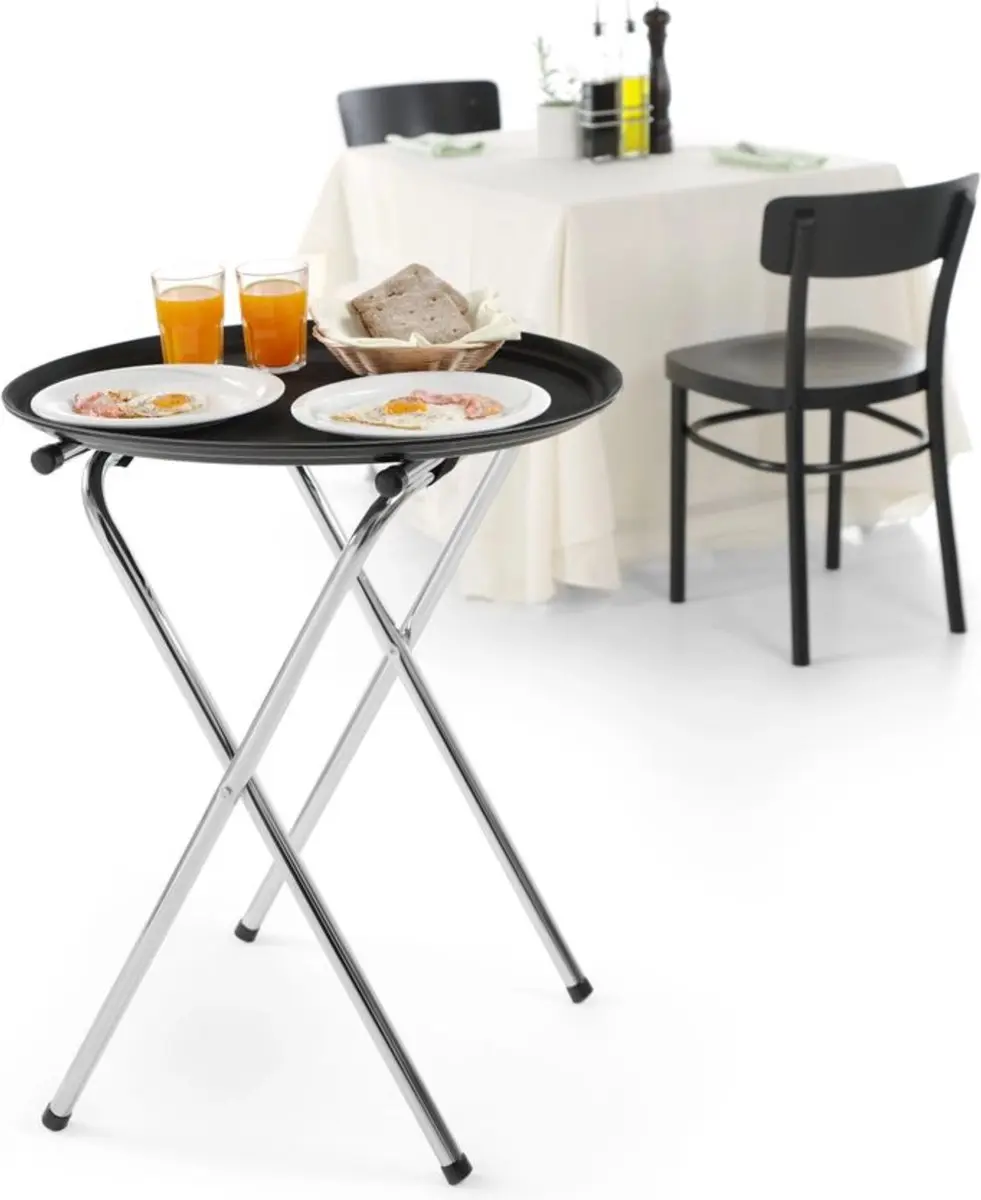 HENDI Uitklapbaar Dienbladstandaard 520x410x800mm - Roestvrij Staal