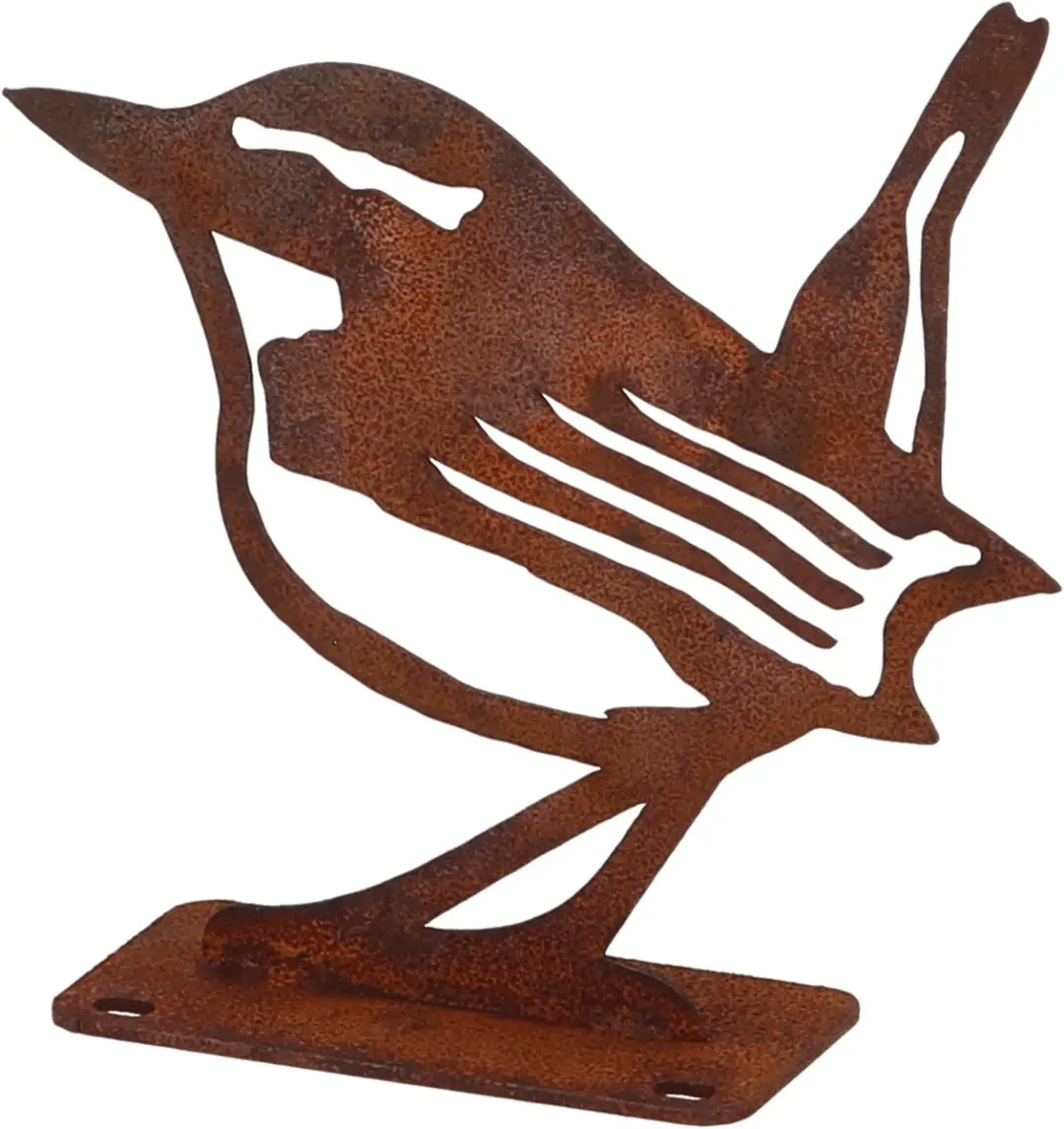 Esschert Design Vogel Winterkoning Silhouet - Roestkleur