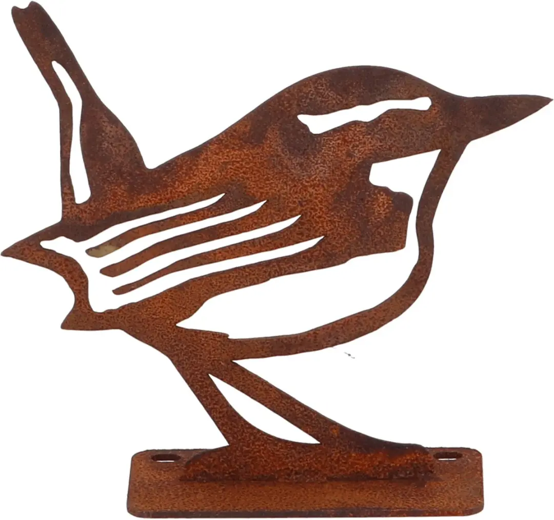 Esschert Design Vogel Winterkoning Silhouet - Roestkleur