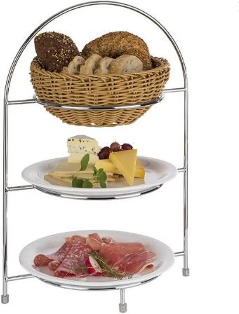 APS Serveerstandaard Etagere - 3 Bordjes ø17cm - Chroom