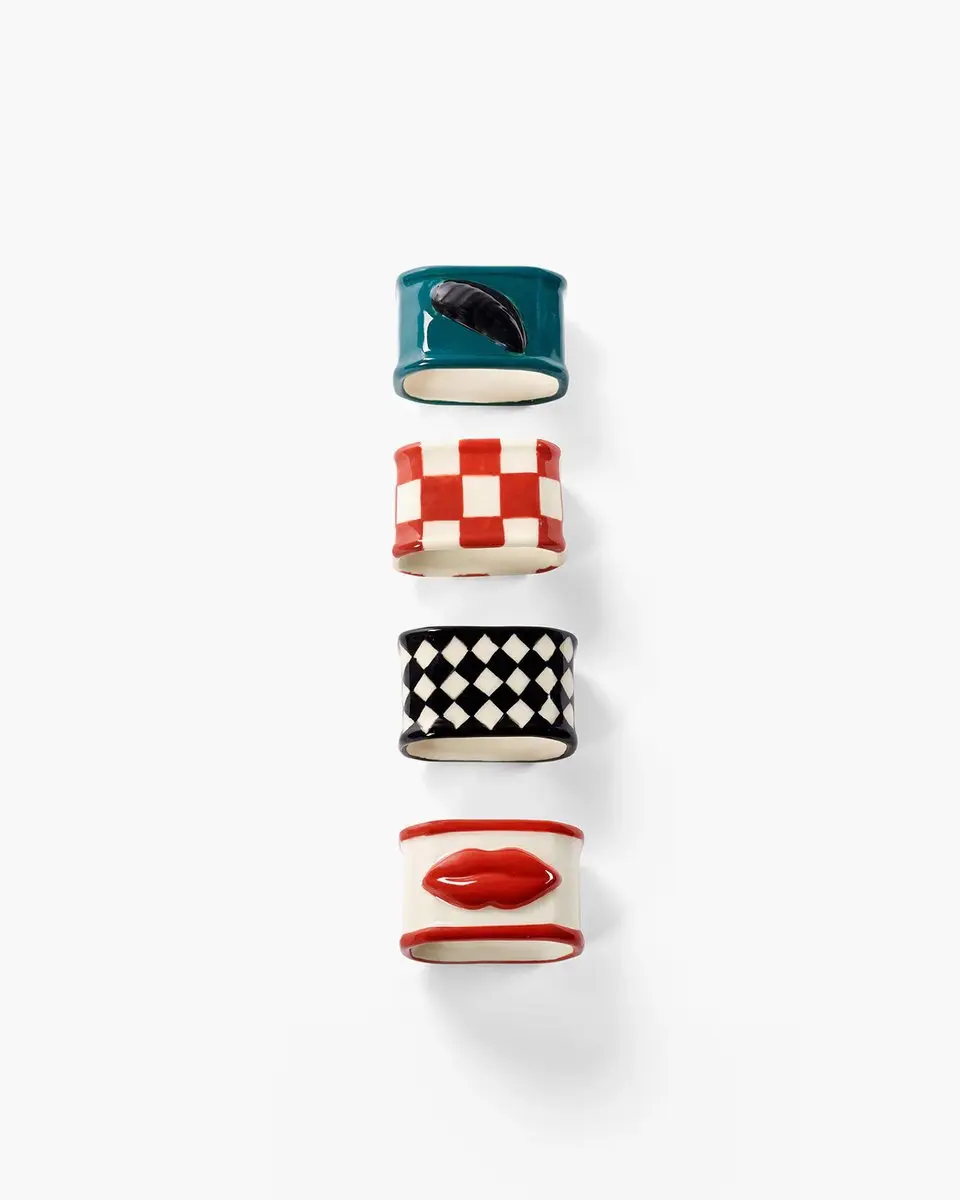 Serax Les Objets Mouleversants Servetringen - 4 Stuks - Multi Color