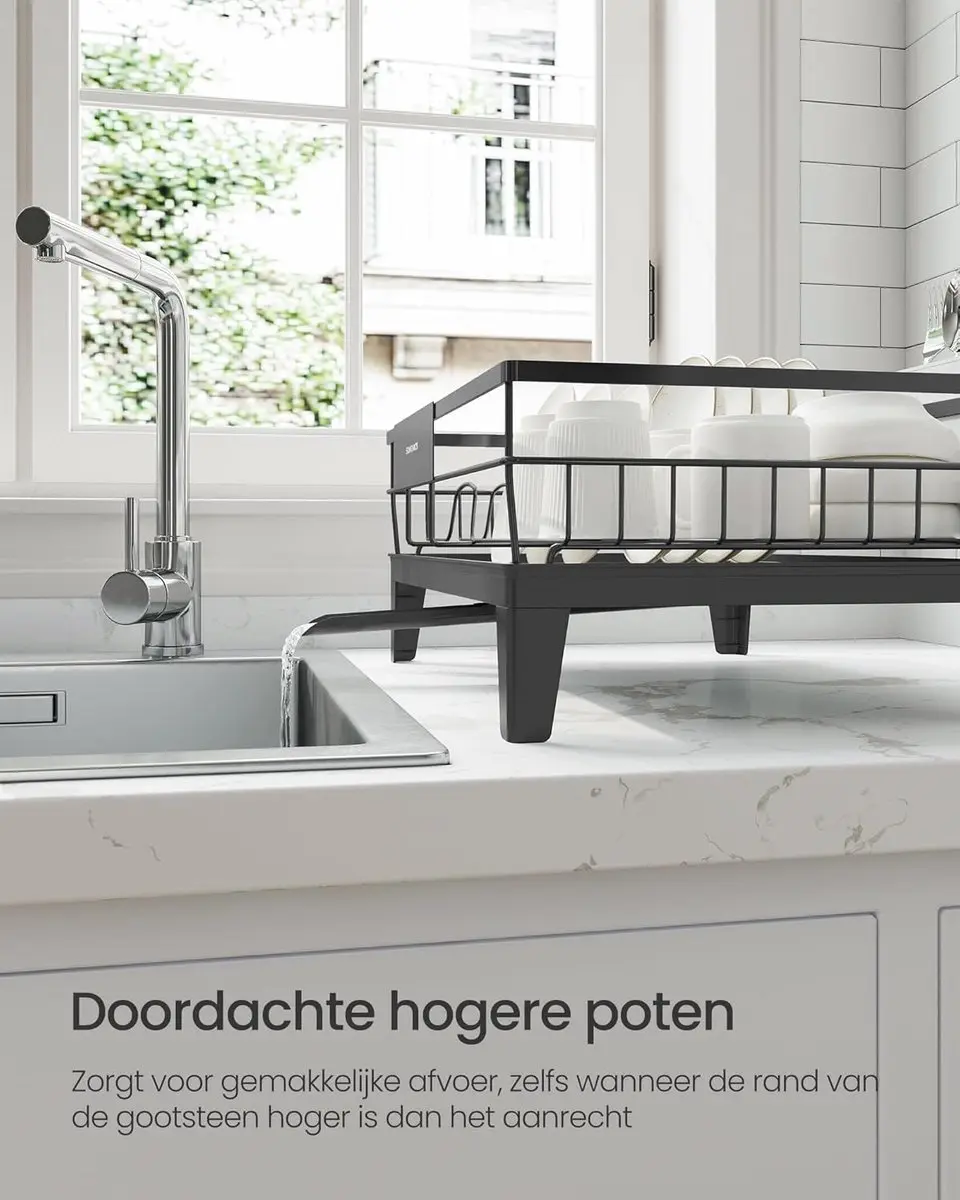 Songmics KCS550B01 Afdruiprek 360° Draaibaar - Zwart - afbeelding 3 van 6