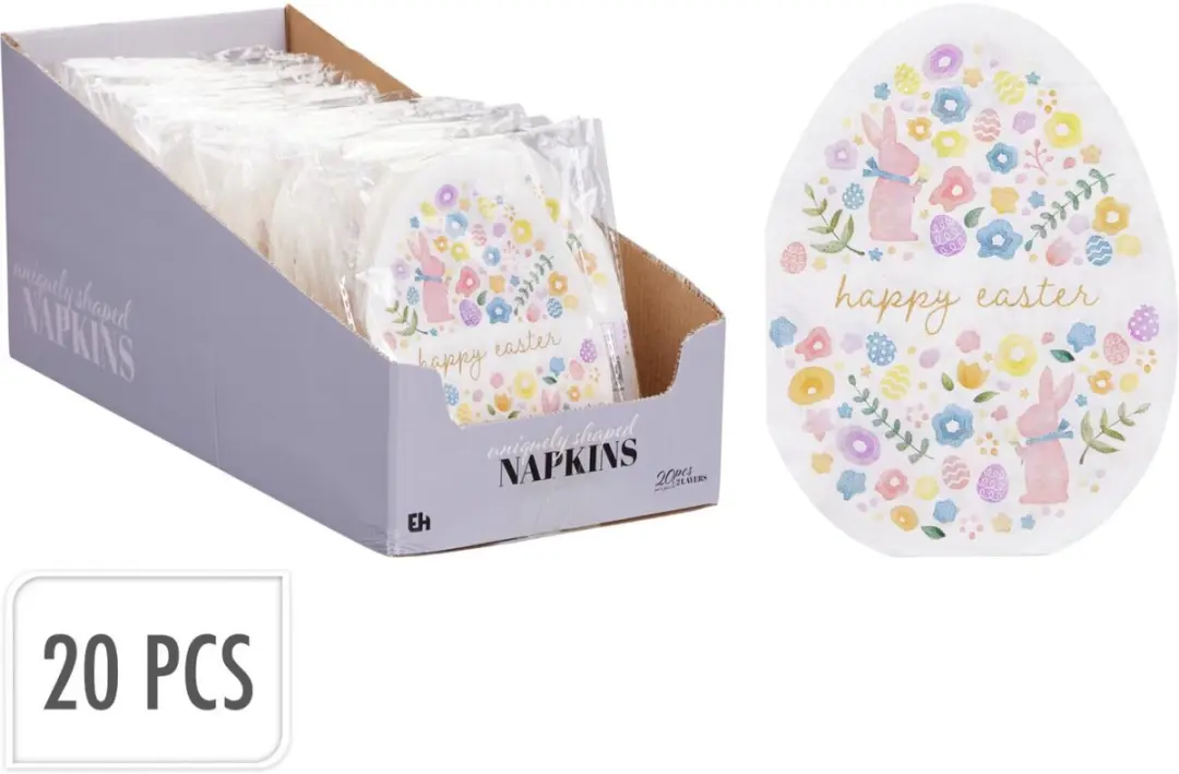 Excellent Houseware Paas Servetten - Paaseieren Design - 40 Stuks