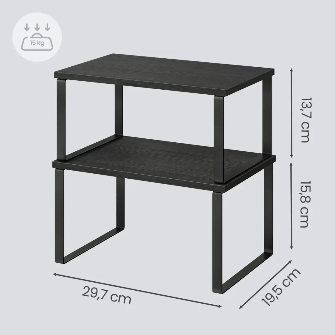 Songmics Kruidenrek Set 2 Stuks - Zwart