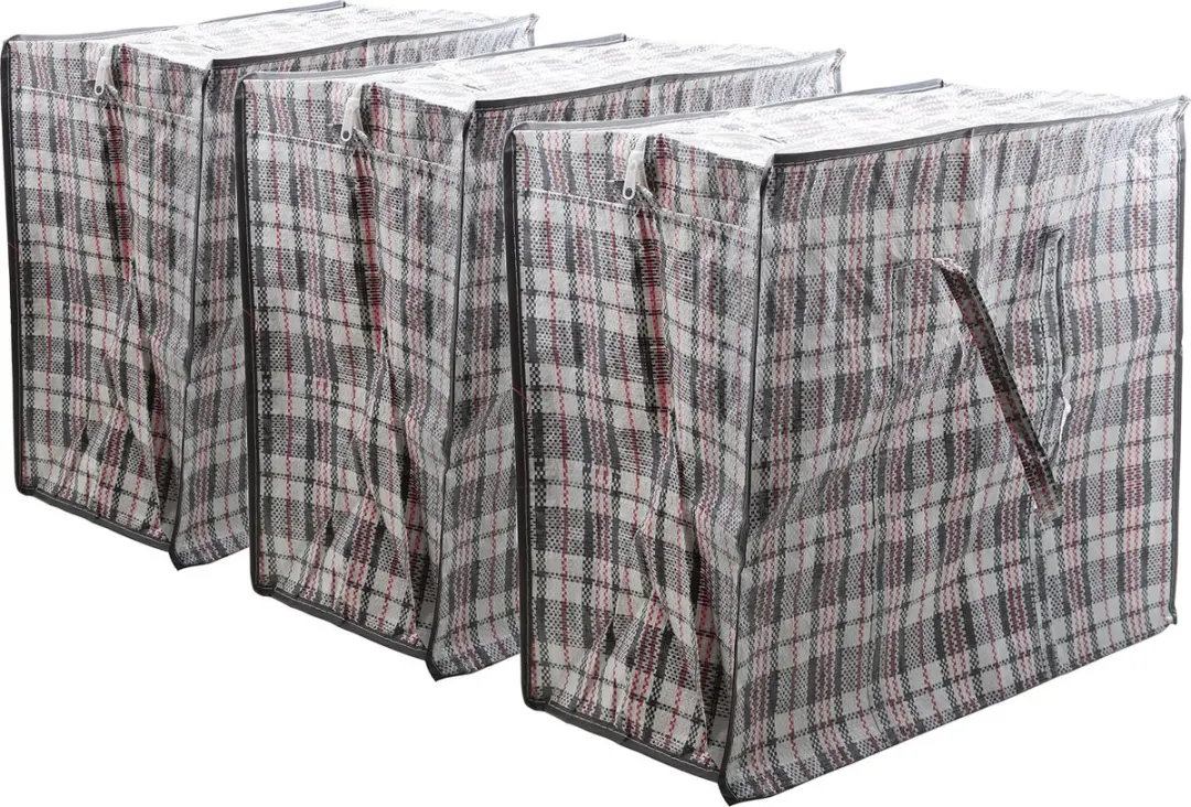Cosy&Trendy XXL Opbergtas Multipak - 3 Stuks 82L - Zwart Geruit - 55x30cm